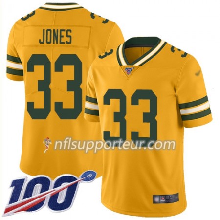 Maillot Homme Green Bay Packers Aaron Jones 33 Nike Gold 100th